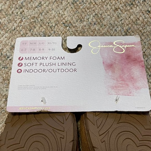 Jessica Simpson Faux Fur Lined Memory Foam Slippers - Picture 9 of 11